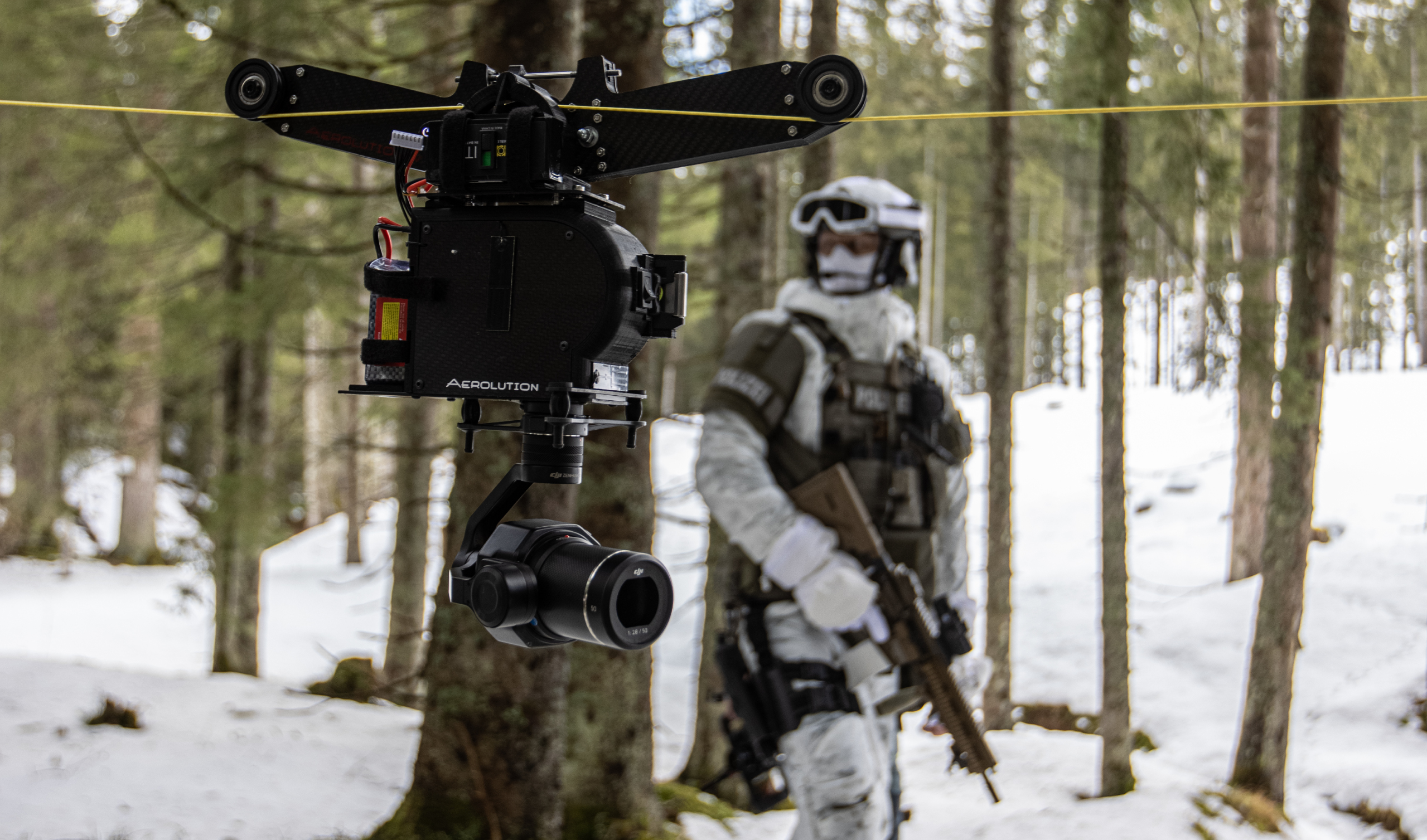 Cablecam mit Filmcops-Spezialeinheiten Seilkamera Kamerafahrten Outdoor Drohnenteam